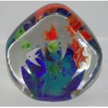 Murano glass aquarium, probably Cenedese & Co, internally decorated with 9 exotic fish