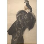 TRISTAM RICHARDS Print Of An Elegant Woman, Pariser Chic, Dated 1914