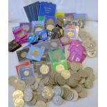 Quantity Of Commemorative Coins & Crowns To Include Blackpool Fair 1970 Half Penny, 1981 Isle Of Man
