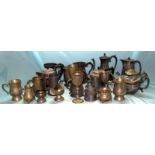 Large Box Containing A Quantity Of Pewter, Plate & EPNS To Include Tankards, Coffee Pots, Goblet,