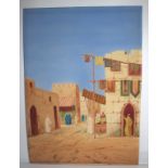 Signed Watercolour, Arab Carpet Seller, Unframed, Signed Claude Dupres, 14 x 20 Inches