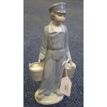 Lladro Figurine, Boy Carrying 2 Pails