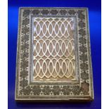 Indian 19thC Ladies Calling Card Case/Folder, Leather Interior With Unusual Fretwork Design To