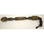 Welsh Love Spoon Token, Of Typical Form, Length Including Chain 15 Inches