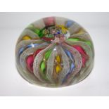 Spiral Stem Glass Paperweight, Possibly French