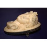Victorian High-Relief Work Ivory Cameo In Silver Mount, Depicting A Bacchante, Approx 55x42mm, See
