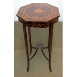 Small Rosewood Urn Table With Profusely Inlaid Top, Fine Quality With Delicate Proportions