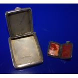 ladies Silver Compact,Hinged Top, Missing Interior, Fully Hallmarked For Birmingham 1911, Together