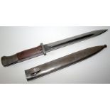 German Bayonet And Scabbard, Marked 42 COF