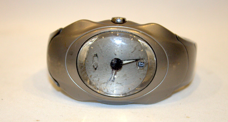 Oakley Time Bomb Gents Watch, X Metal Casing, Titanium Colour, Numbered To Back 003696, Complete