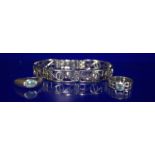 Small Lot Of Jewellery Comprising two Silver And Aquamarine Coloured Stone Rings Together With An