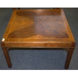 Modern Square Coffee Table, Quarter Veneered Top