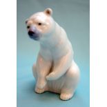 Lladro Polar Bear Figurine, Resting Bear