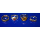 Silver Tigers Eye Ring Stamped Israel 925 Together With 2 Silver Stone Set Rings And One Other
