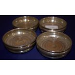 4 Stacking Silver Coasters/Drinks holders, Fully Hallmarked For London c 1977, Makers Mark For Da-