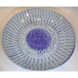 Antique Chinese Domestic Ware Bowl, Double Happiness Symbol To Center With A Crane Bird Motif To
