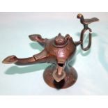 Persian Islamic Khorassan Multi Spout Bronze Oil Lamp Middle East Islamic.