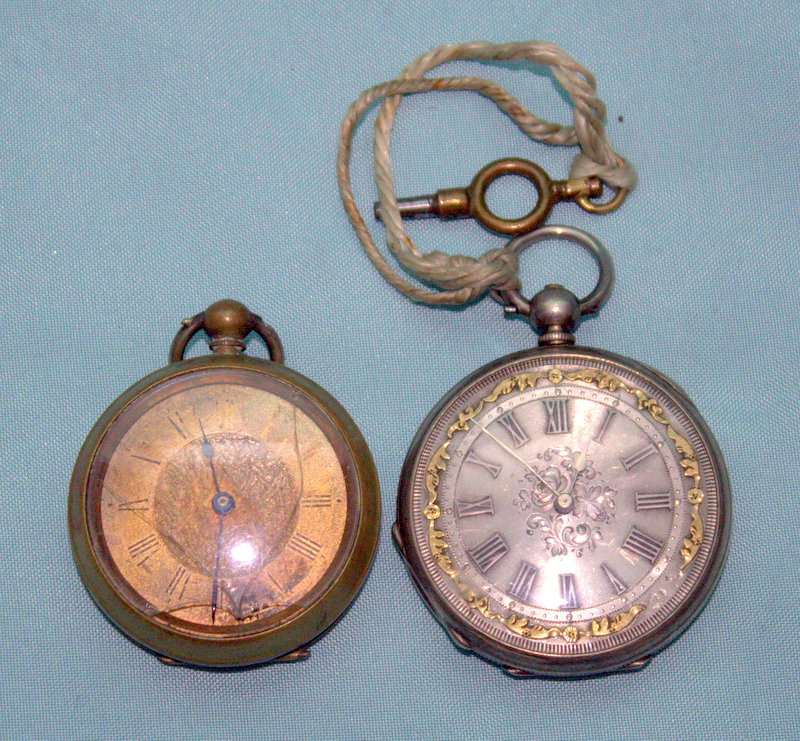 2 Ladies Pocket Watches To Include A Fine Silver Fancy Silver Dial Watch And A Gilt Metal Watch,