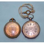 2 Ladies Pocket Watches To Include A Fine Silver Fancy Silver Dial Watch And A Gilt Metal Watch,