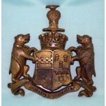 18thC Rare Georgian Bronze Crest, Judge Nought Motto, 8x7.5 Inches