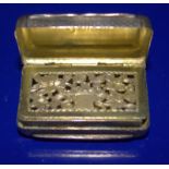 George III 1818 Silver Vinaigrette, Typical Form, Hinged Lid, Hinged Grille (loose)