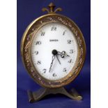 Swiza Brass Oval Alarm Clock, Working