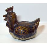 14/15thC Oriental Brown Glazed Pottery Chicken