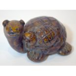 14/15thC Oriental Brown Glazed Pottery Turtle With Young