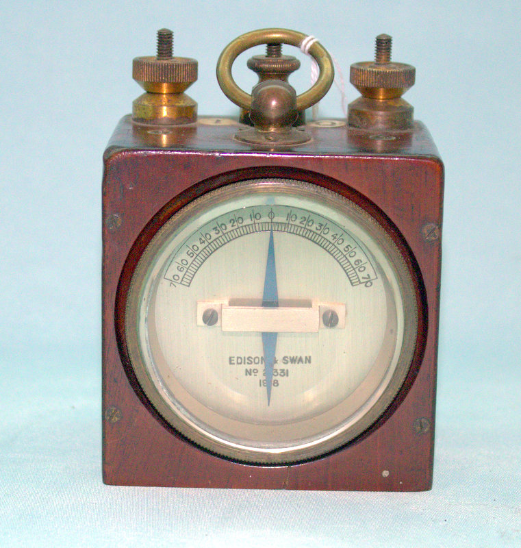 Edison & Swan Electric Meter In Mahogany Case, 4.5x3.5 Inches