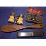 Small Mixed Lot Comprising 2 Pairs Of Opera Glasses, One In Fitted Leather Case Stamped Bremen