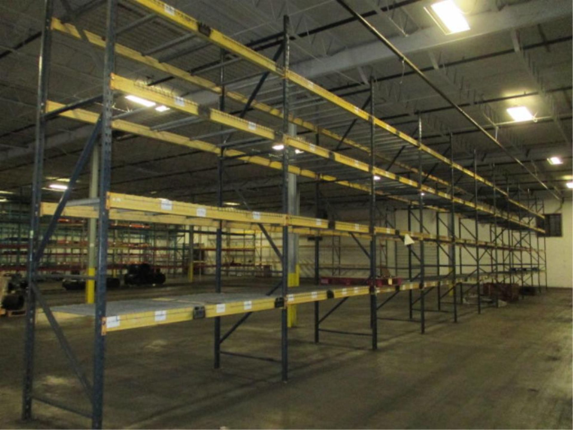 Lot: (4 Tier, 11 sections) Warehouse Pallet Racking, T-Bolt Style. Consisting of: (12) Upright