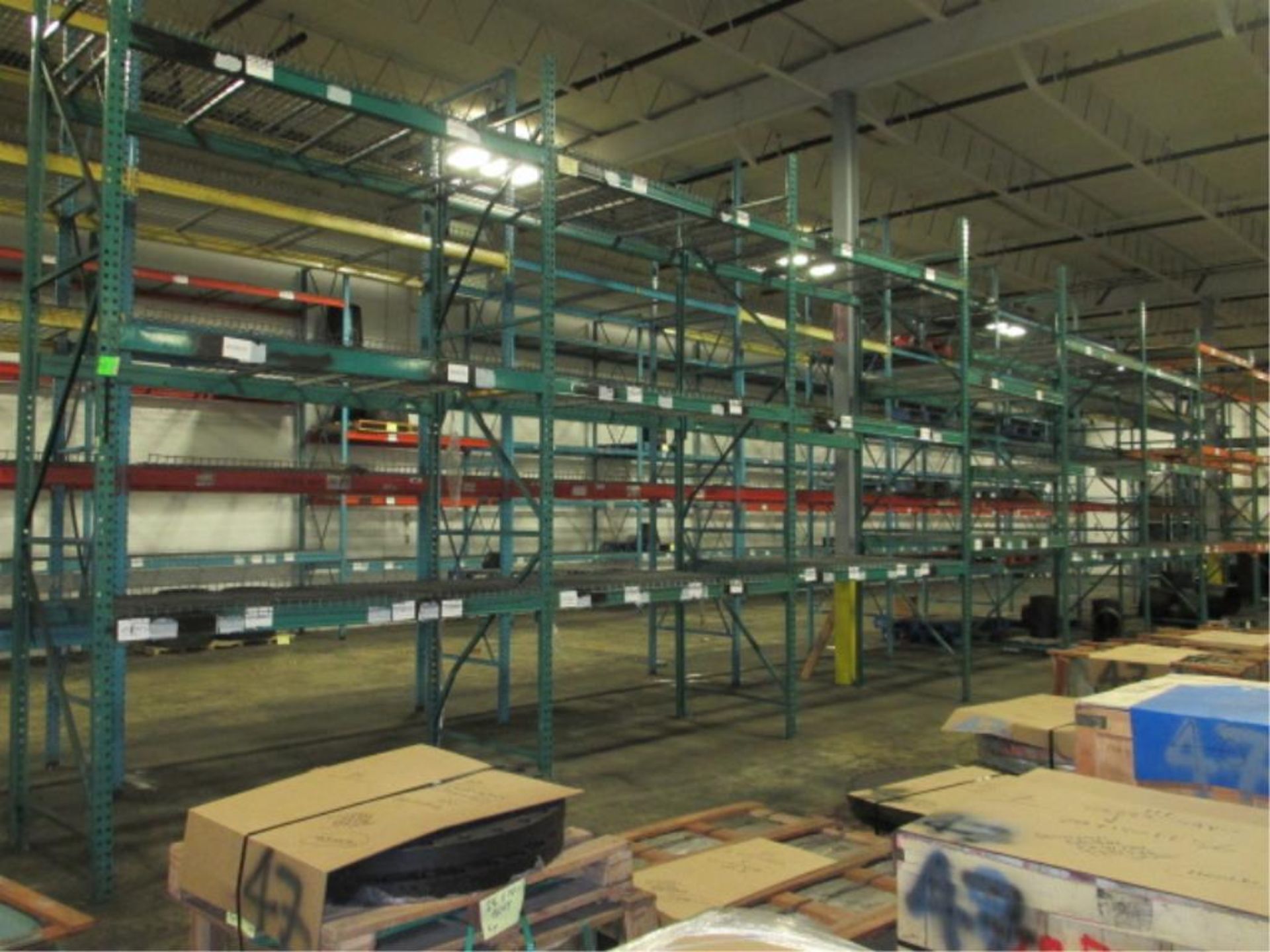 Lot: (3 Tier, 9 sections) Warehouse Pallet Racking, Keystone Style. Consisting of: (10) Upright