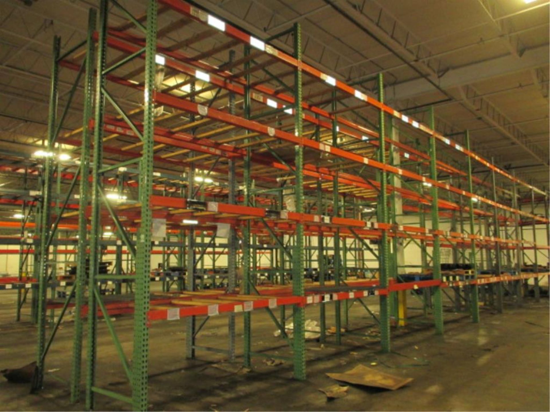 Lot: (4 Tier, 17 sections) Warehouse Pallet Racking, Teardrop Style. Consisting of: (20) Upright