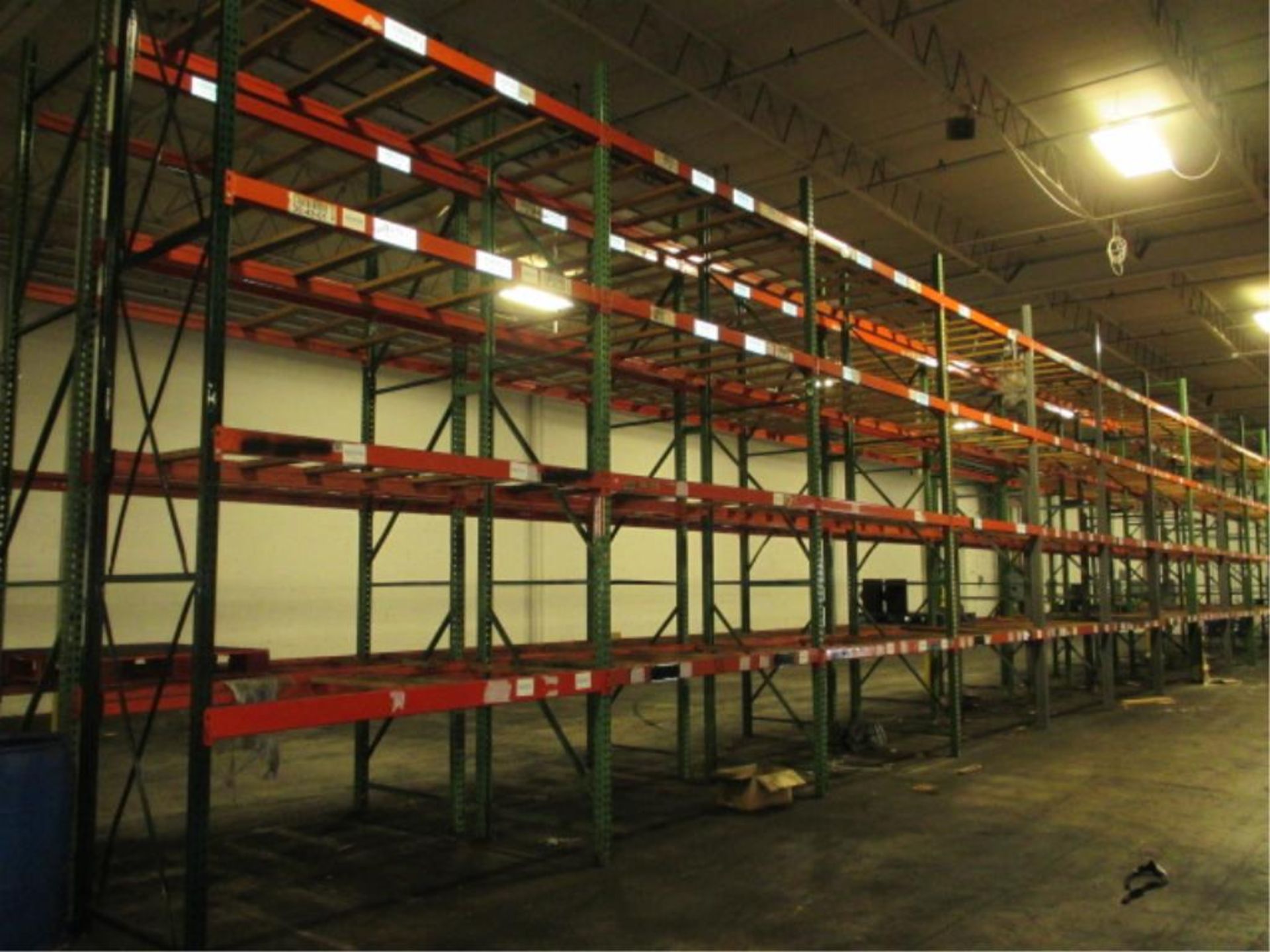 Lot: (4 Tier, 24 sections) Warehouse Pallet Racking, Teardrop Style. Consisting of: (12) Upright