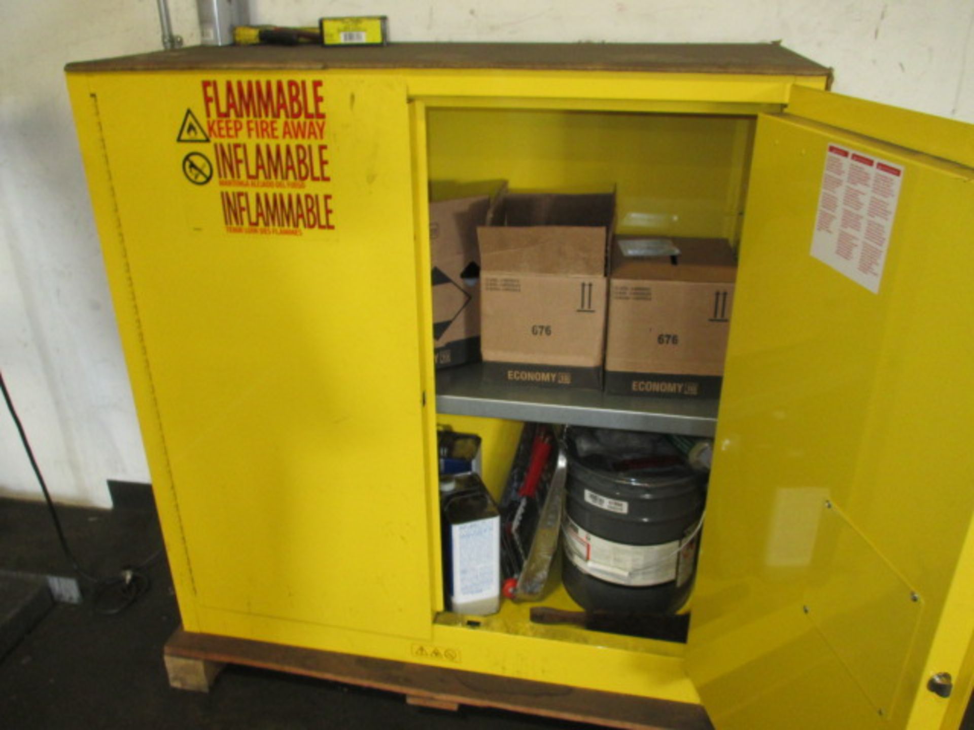 Uline H-1563M-Y Flammable Materials Storage Cabinet. HIT# 2188121. Building 1. Asset(s) Located at - Image 2 of 2
