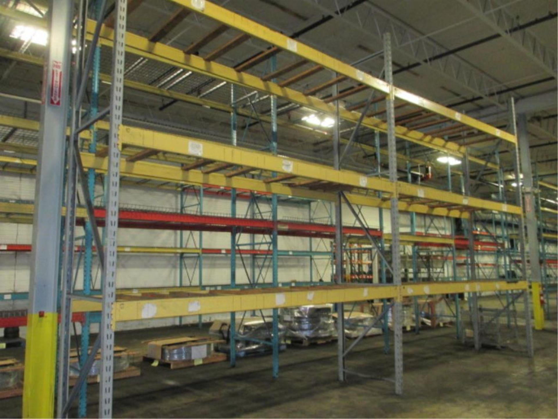 Lot: (2 Tier, 2 sections) Warehouse Pallet Racking, Slotted Angle Style. Consisting of: (3) Upright