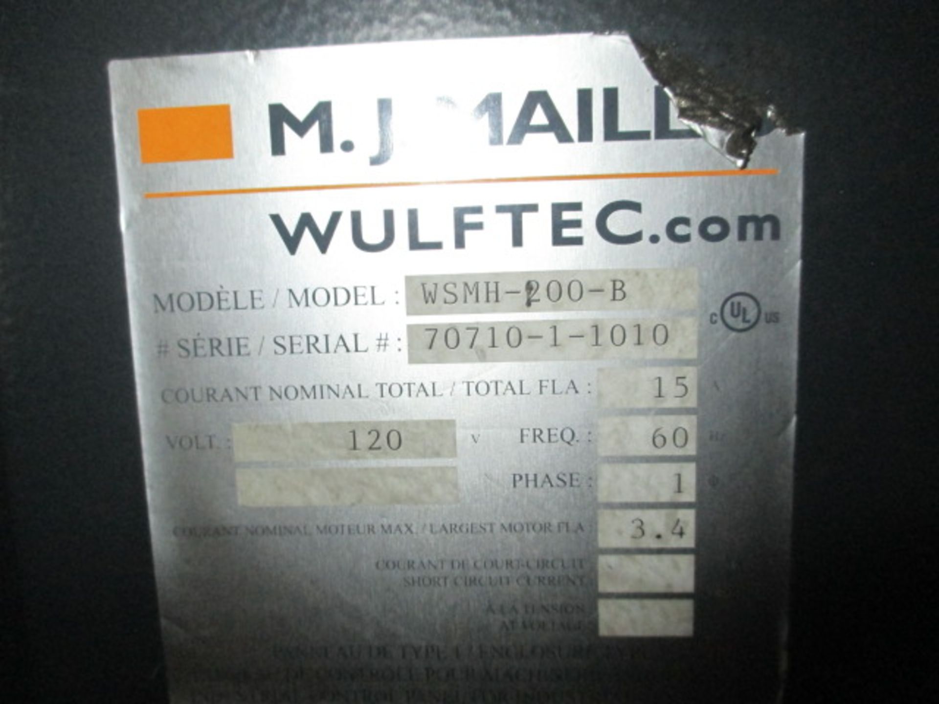 Wulftec / M.J. Maillis WSMH-200-B Semi-Automatic Turntable Stretch Wrapper. 120V, 60Hz, 15A. S/N- - Image 5 of 5