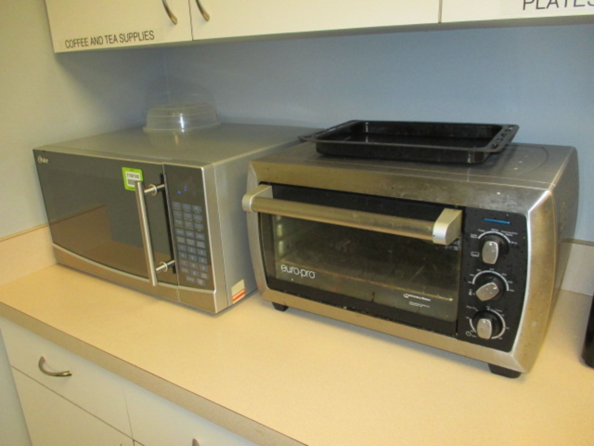 Lot: (2 pcs) Breakroom Appliances. Consisting of: (1) Oster Microwave Oven; (1) Convection Toaster