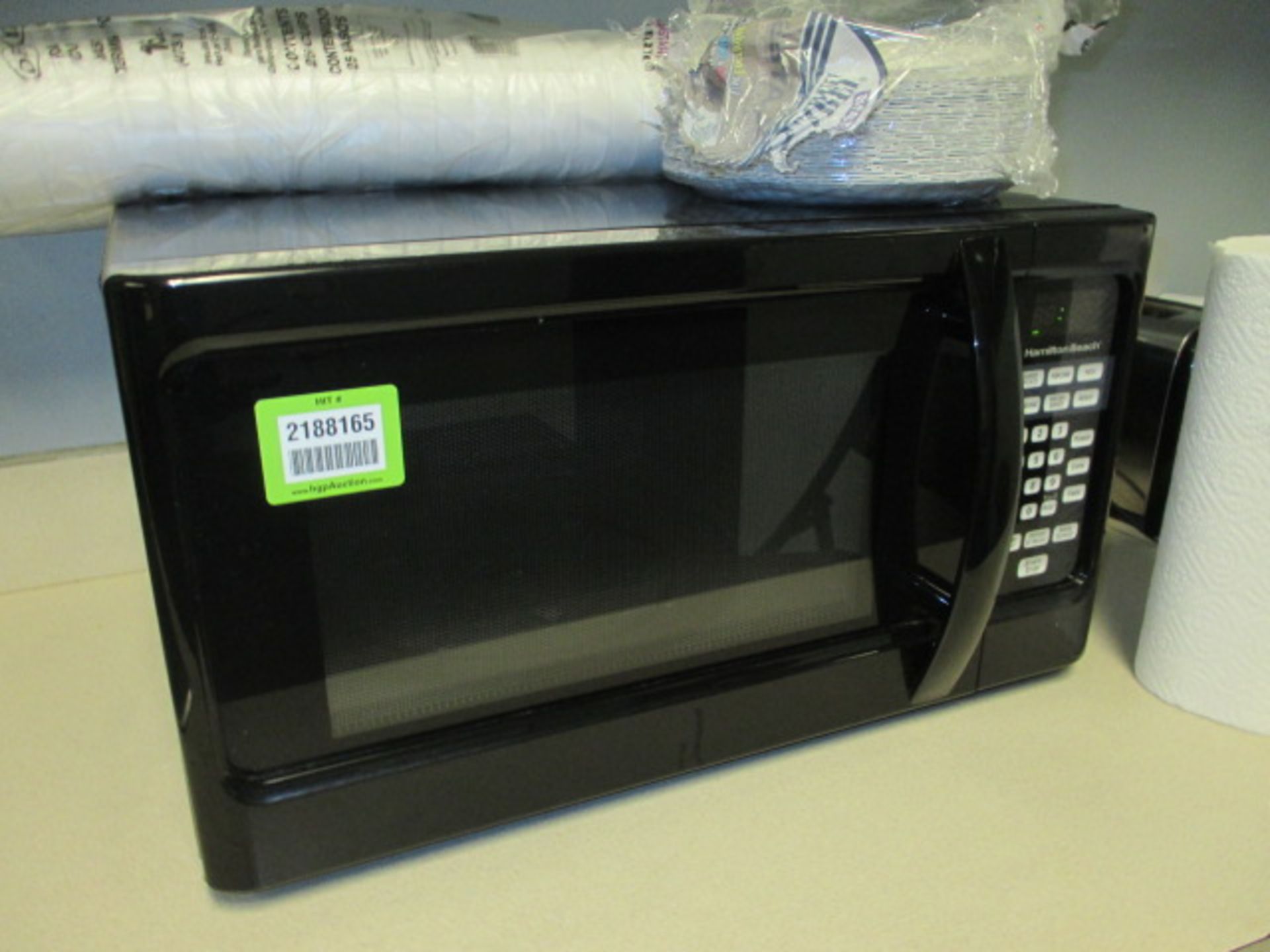 Lot: (2 pcs) Breakroom Appliances. Consisting of: (1) Hamilton Beach Microwave Oven; (1) GE Toaster