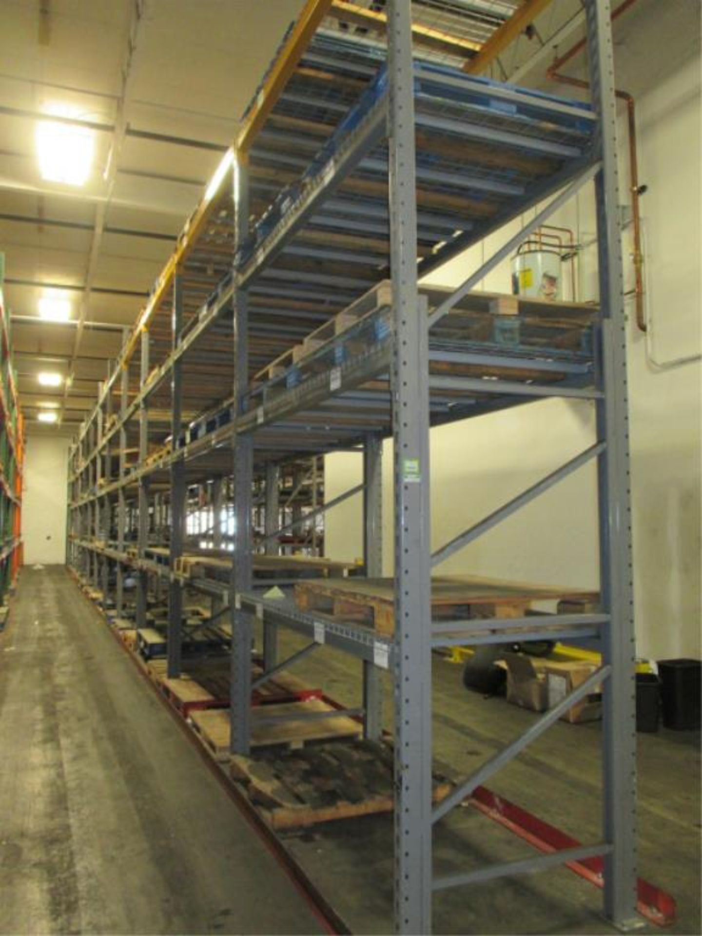 Lot: (4 Tier, 11 sections) Warehouse Pallet Racking, Slotted Angle Style. Consisting of: (12)