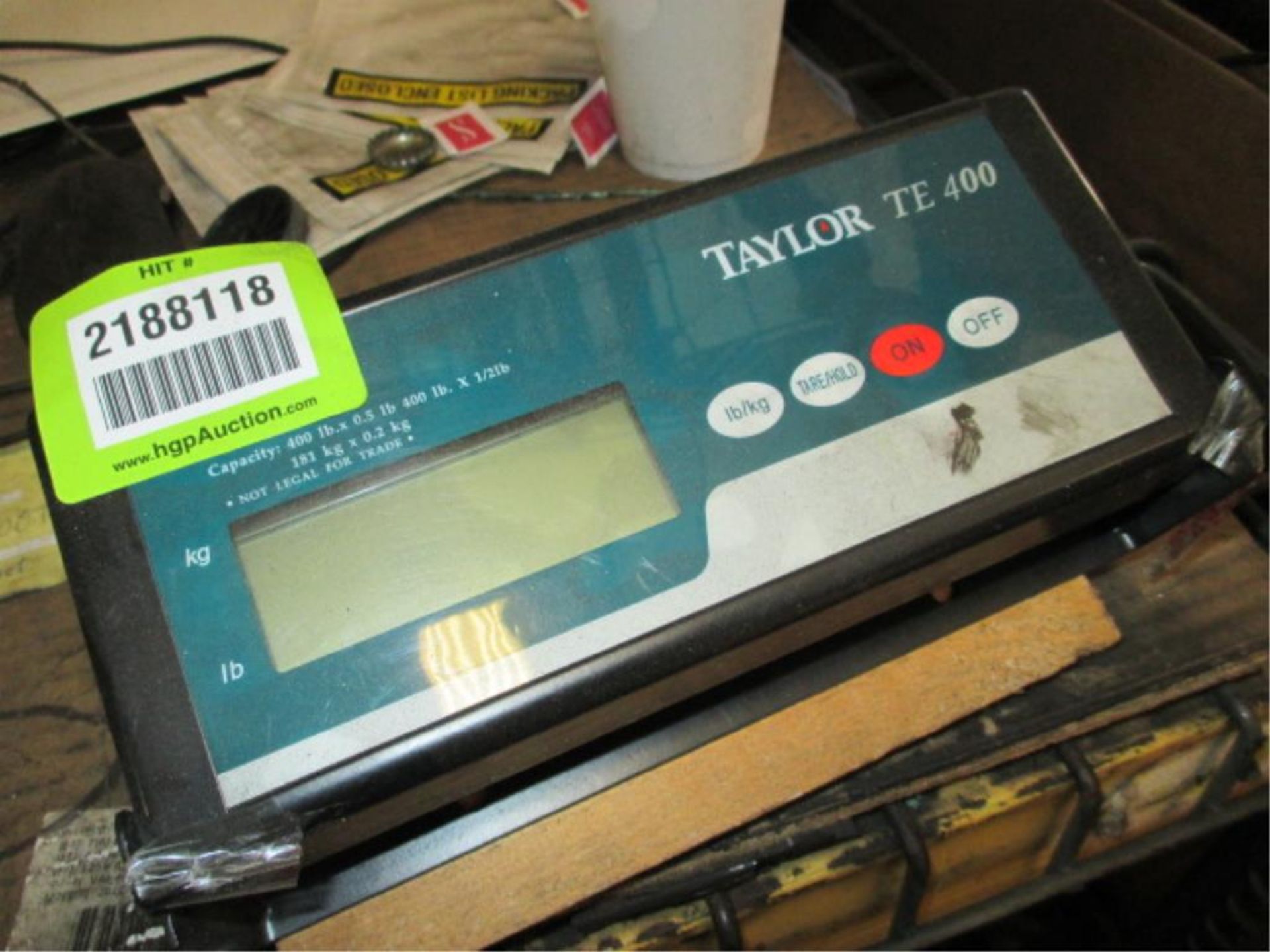 Taylor TE400 Industrial Scale, 400lbs x 0.5lbs. HIT# 2188118. Building 1. Asset(s) Located at 1578 - Image 2 of 2
