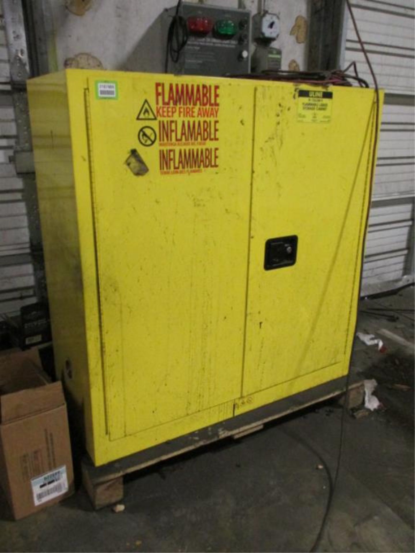 Uline H1563M-Y Flammable Materials Storage Cabinet. HIT# 2187989. Building 4 SE. Asset(s) Located at