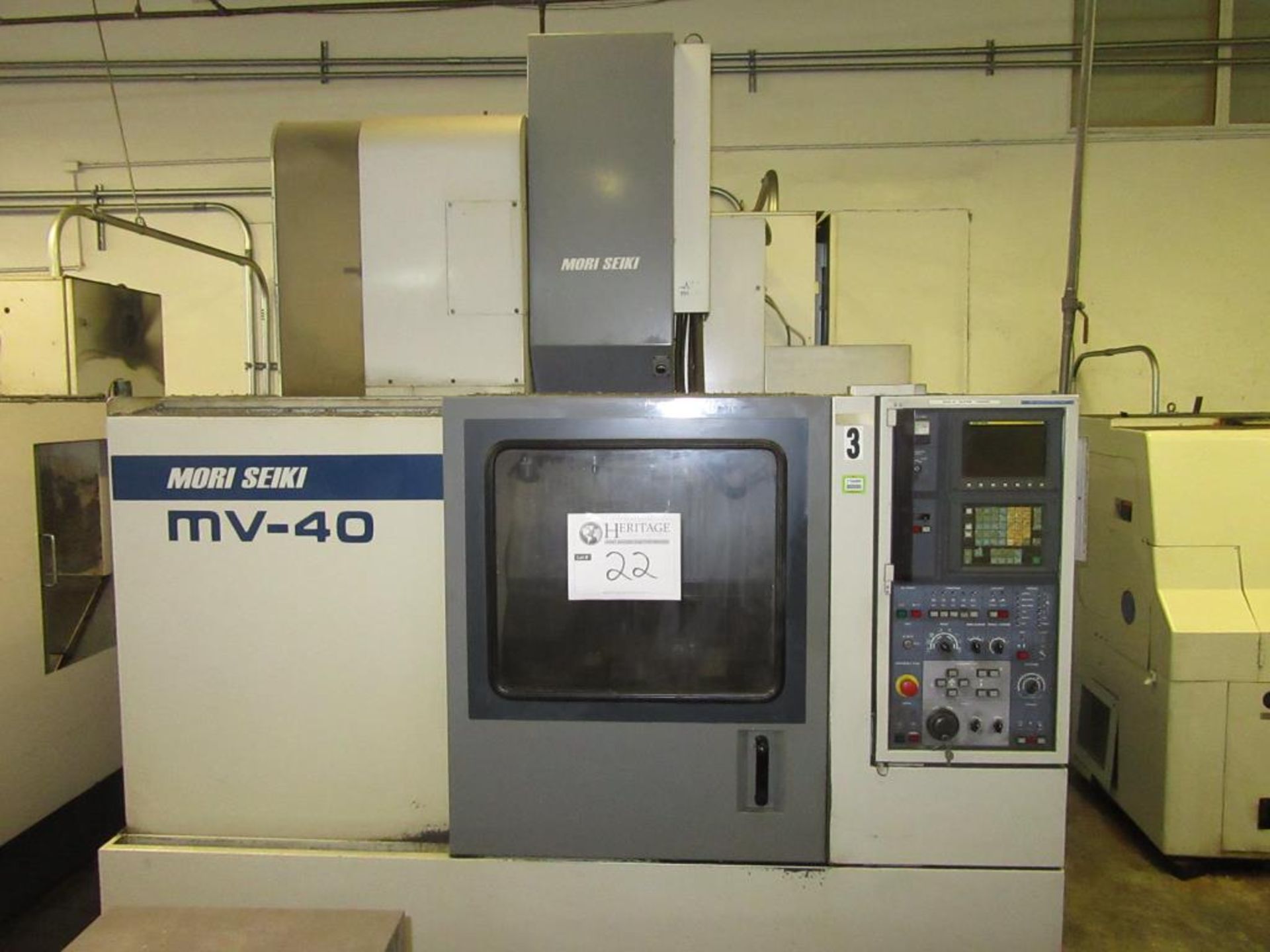 Mori Seiki MV-40B 1991 - CNC Vertical Machining Center with MF-M4 3-Axis Control Panel, Table Size