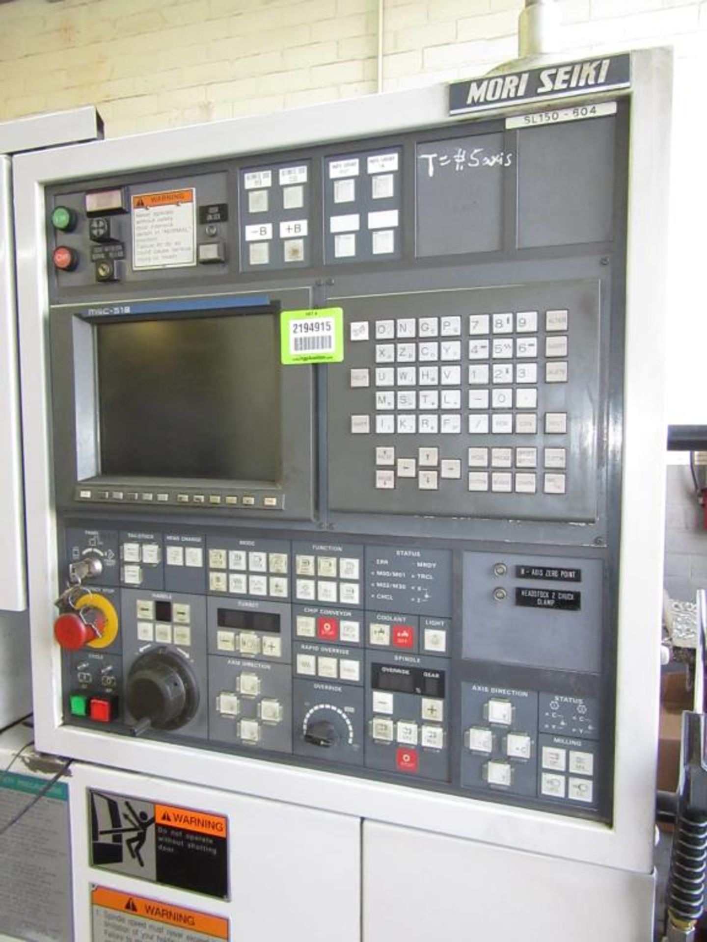 Mori Seiki SL-150 1997 - CNC Lathe with MSC-518 2-Axis Control Panel, (2) Kitagawa 3-Jaw Chucks: (1) - Image 4 of 10