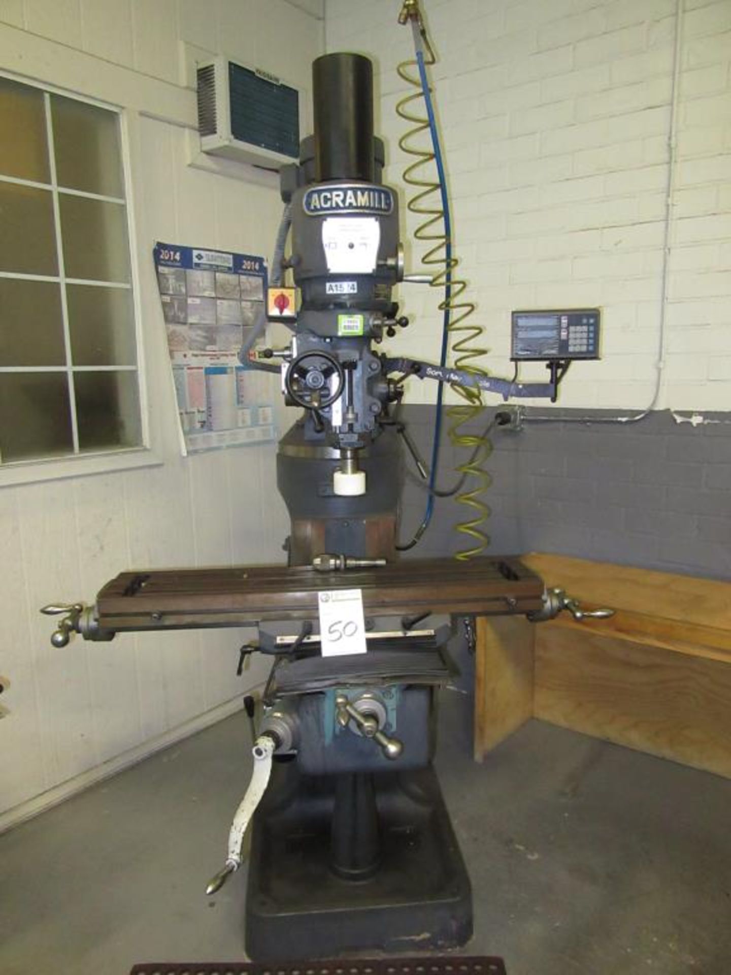 Acramill LS-2S Vertical Milling Machine 60 - 4200 RPM with T-Slot Table 42"L x 9"W, 2-Axis DRO, 2. - Image 3 of 7