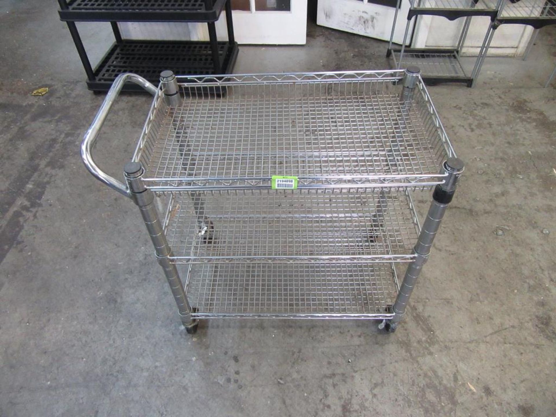 Seville Classics 3-Tier Wire Shelf Cart 35"L x 34"H x 18"W. HIT# 2194898. Asset(s) Located at