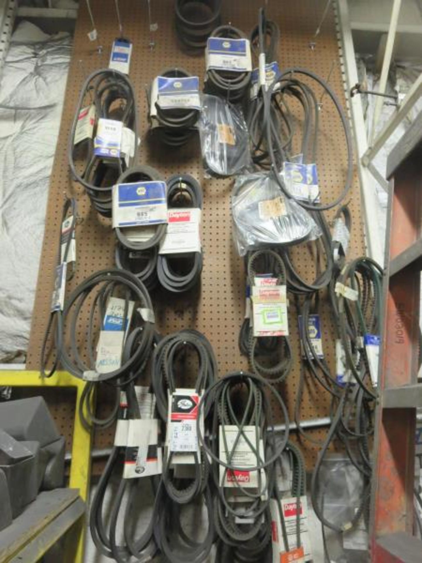 Assorted Belts. Hit # 2203020. Bldg.2 Parts Room. Asset Located at 820 S Post Rd, Indianapolis, IN