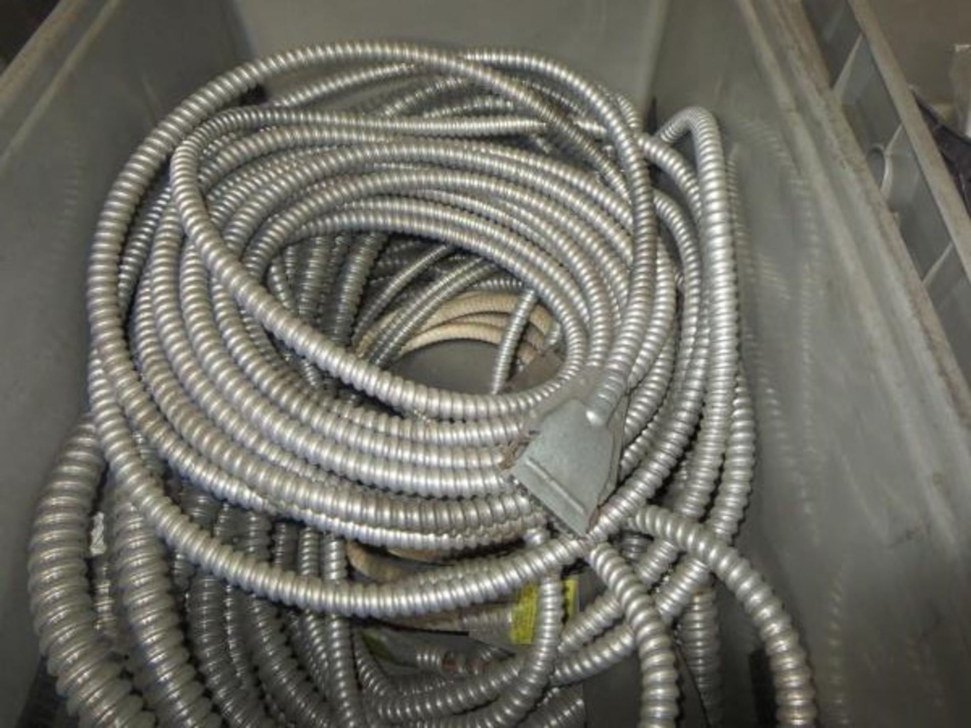 Assorted Parts. Lot 1 Skid 18 totes with parts, Keyence light curtains, conduit, Vibration - Image 4 of 8
