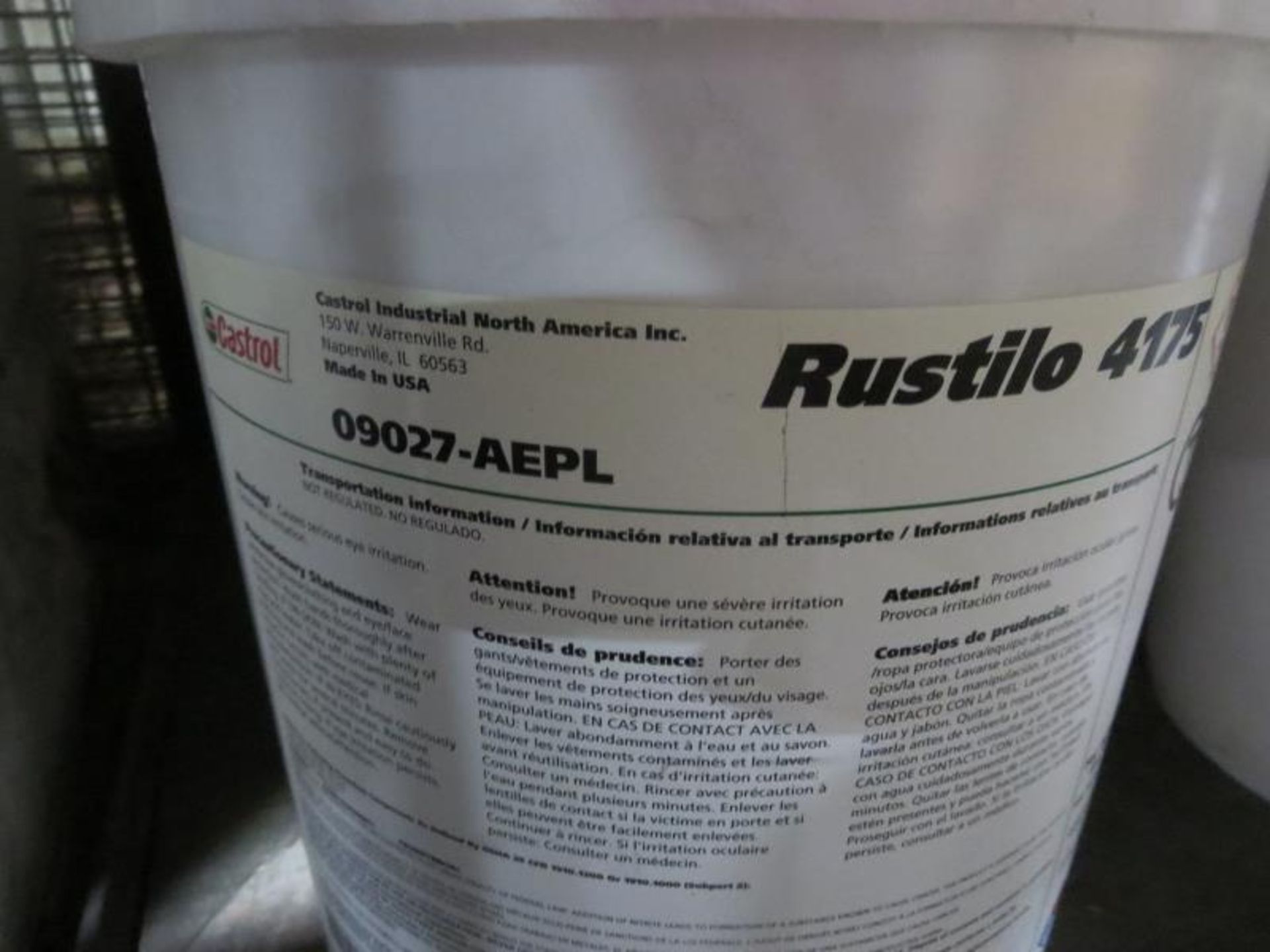 Lot (Qty 4) 5 gal buckets Rustilo 4175 and Castrol Industrial 09027-AEPL. Hit # 2202994. Bldg.1 - Image 2 of 4