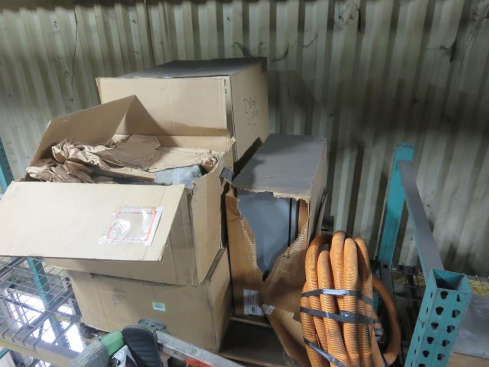 Skid of Parts. Lot (1) Skid with (2) Under ground Enclosures, Electrical Box, Hose & (1) Box of